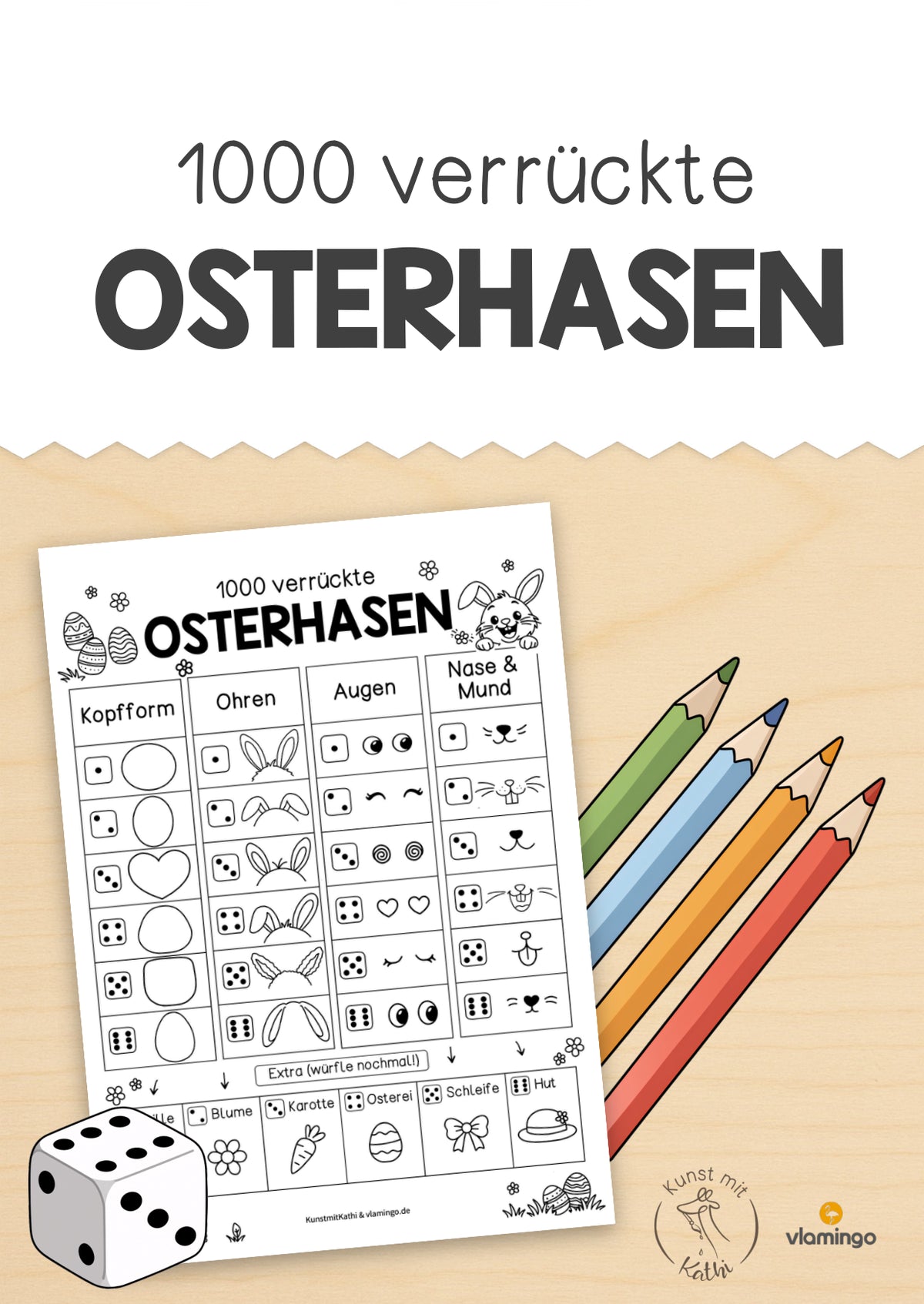 1000 verrückte Osterhasen (Kunstunterricht oder Vertretung)