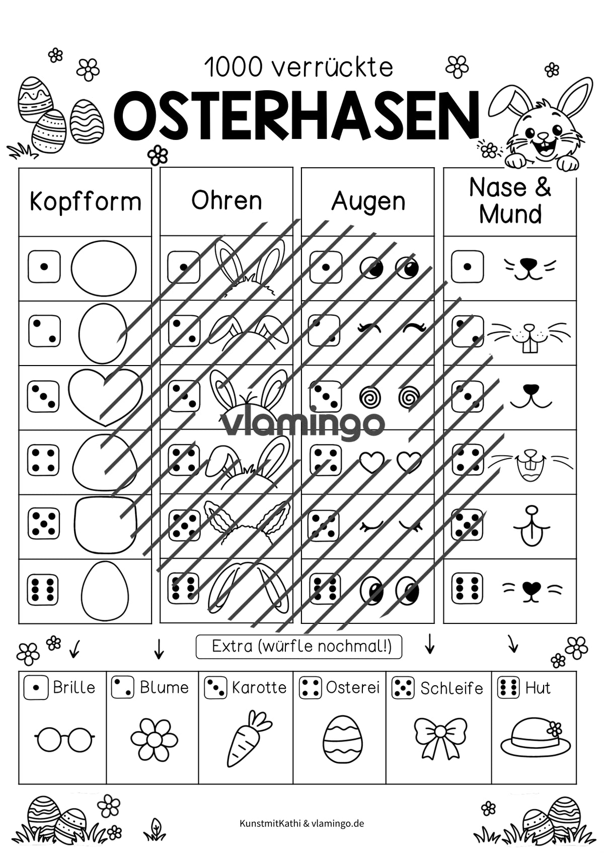 1000 verrückte Osterhasen (Kunstunterricht oder Vertretung)
