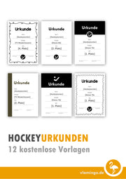 Hockey / Unihockey / Floorball - 12 Urkunden-Vorlagen für Turniere [editierbar]