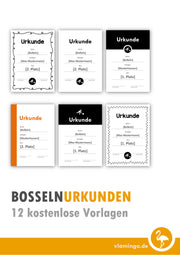 Boßeln - 12 Urkunden-Vorlagen für Turniere & Wettbewerbe [editierbar]