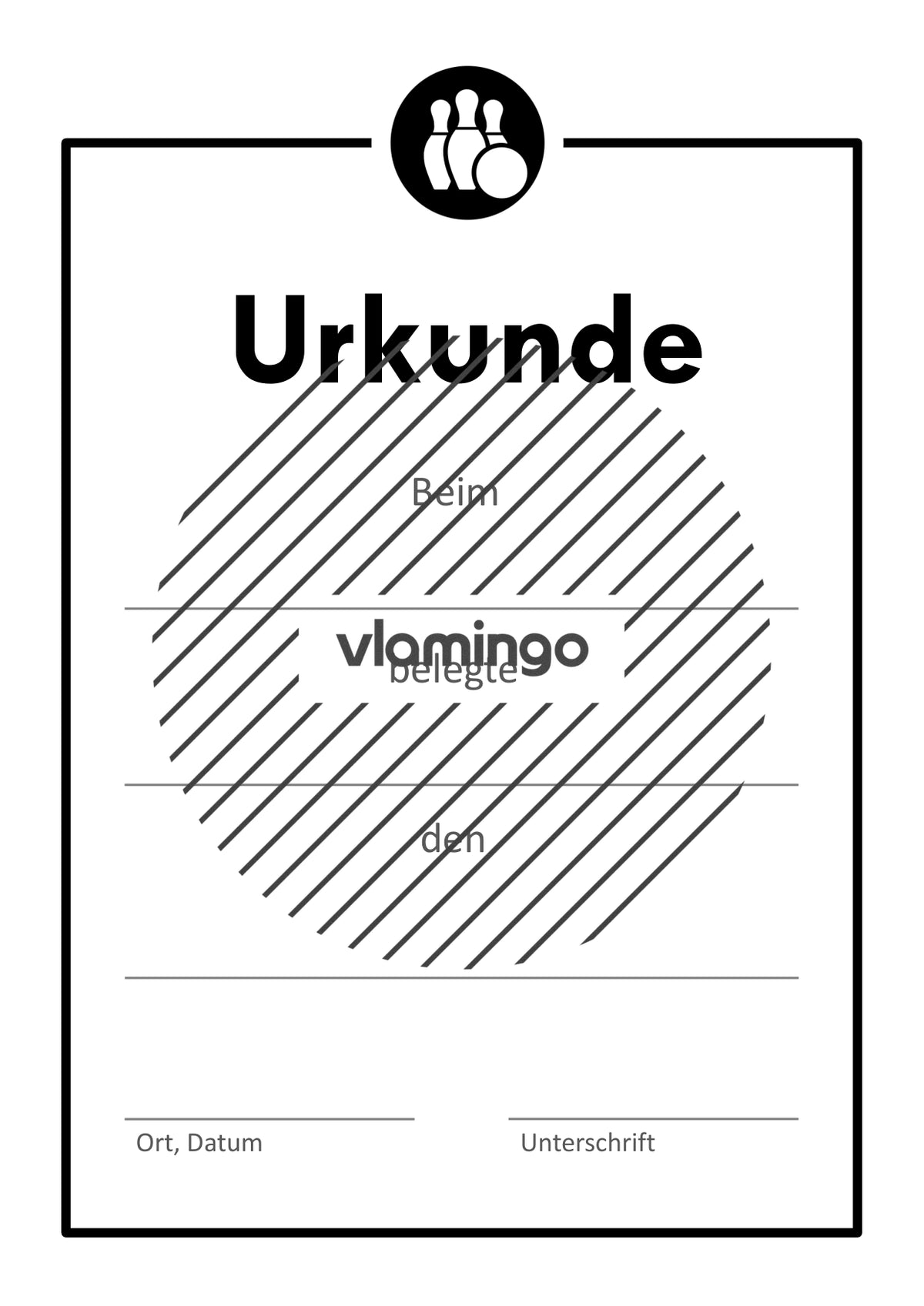 Kegeln - 12 Urkunden-Vorlagen für Turniere & Wettbewerbe [editierbar]