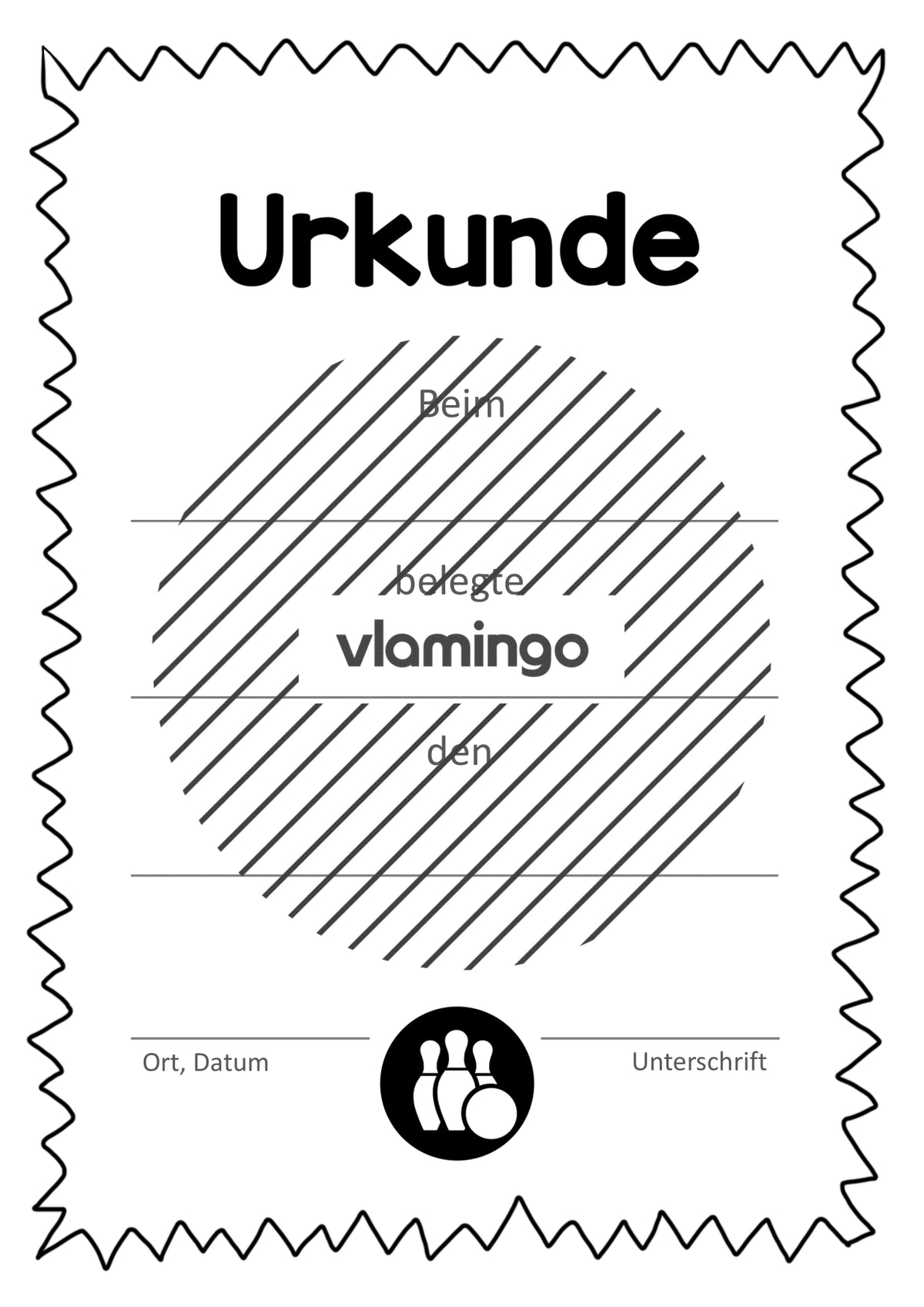 Kegeln - 12 Urkunden-Vorlagen für Turniere & Wettbewerbe [editierbar]