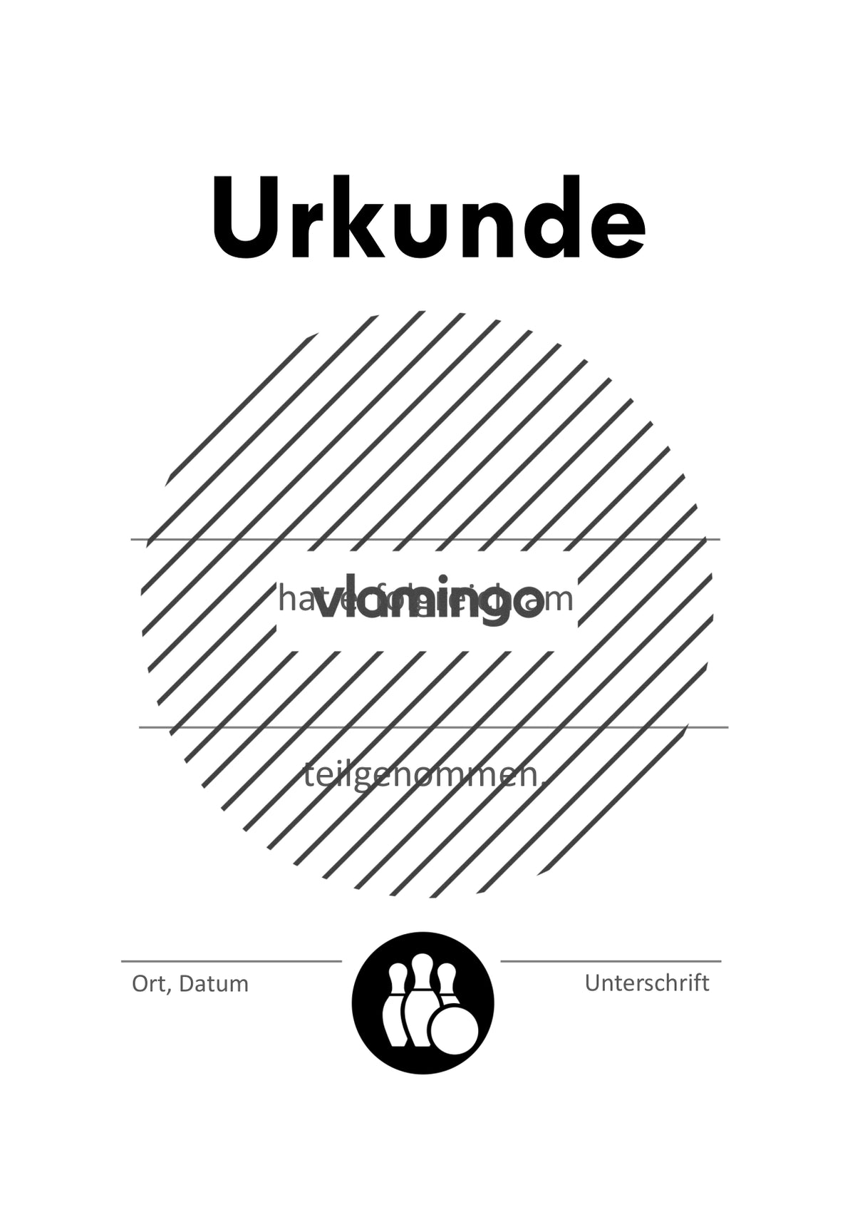 Kegeln - 12 Urkunden-Vorlagen für Turniere & Wettbewerbe [editierbar]
