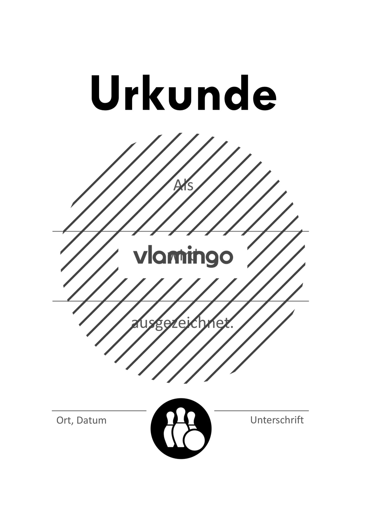 Kegeln - 12 Urkunden-Vorlagen für Turniere & Wettbewerbe [editierbar]