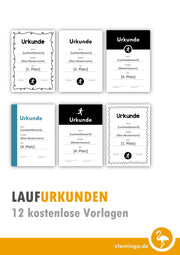 Laufwettbewerb - 12 Urkunden-Vorlagen für Turniere & Wettbewerbe [editierbar]
