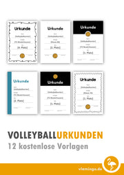 Volleyball - 12 Urkunden-Vorlagen für Turniere und Wettbewerbe [editierbar]