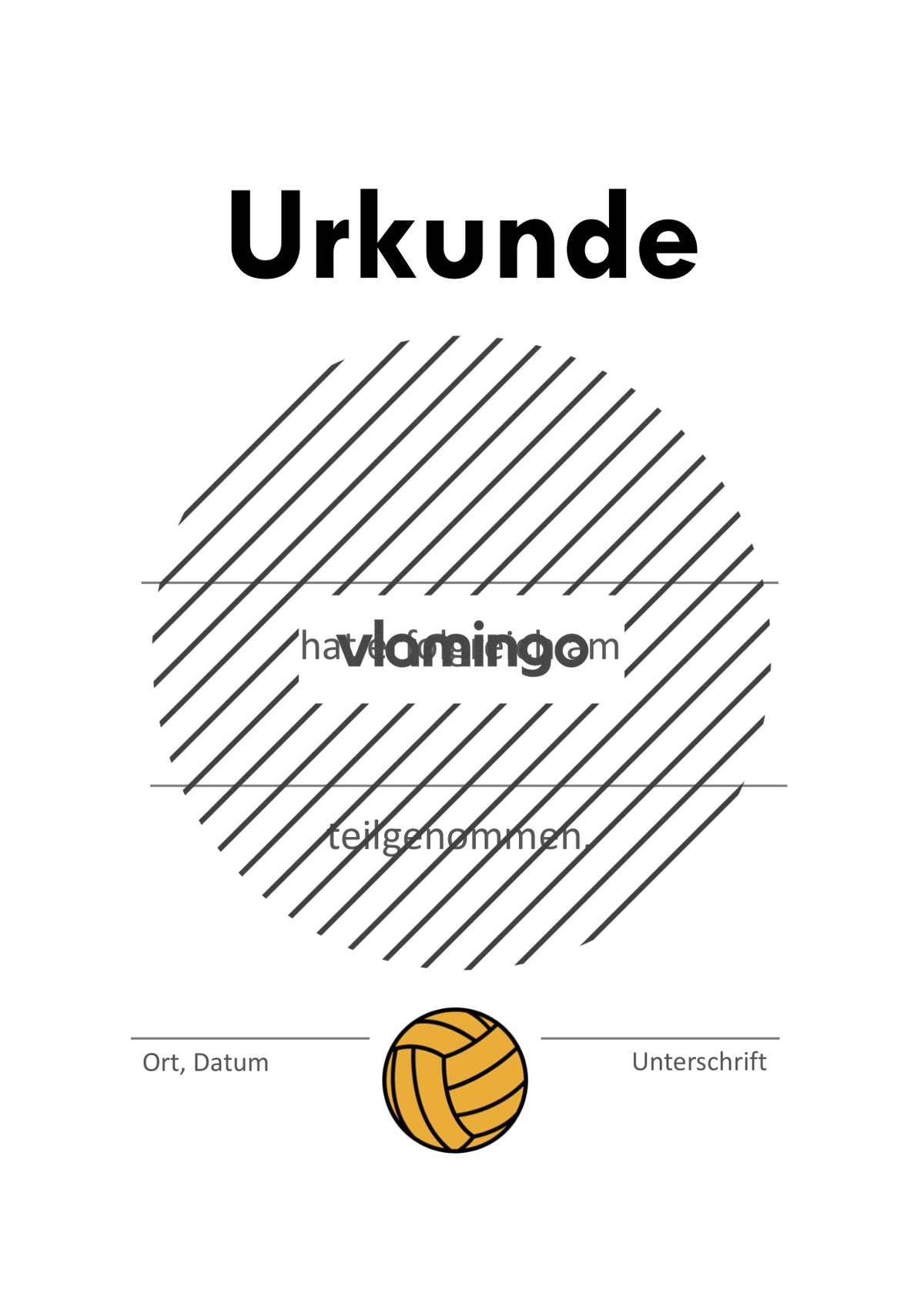 Volleyball - 12 Urkunden-Vorlagen für Turniere und Wettbewerbe [editierbar]