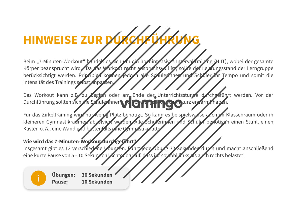 7 Minuten Workout (Übungskarten, Video & Audio)