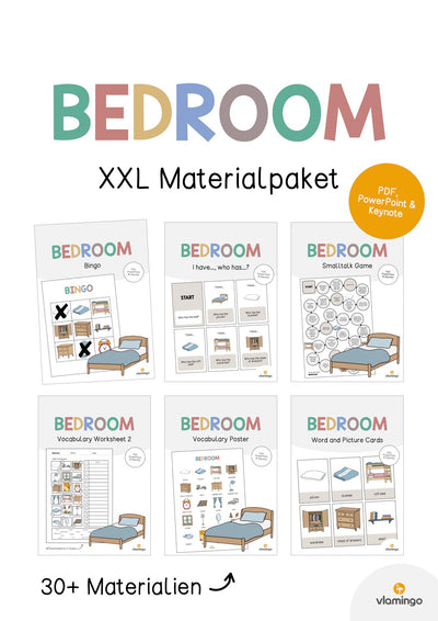 Bedroom / Schlafzimmer: XXL Materialpaket für den Englischunterricht