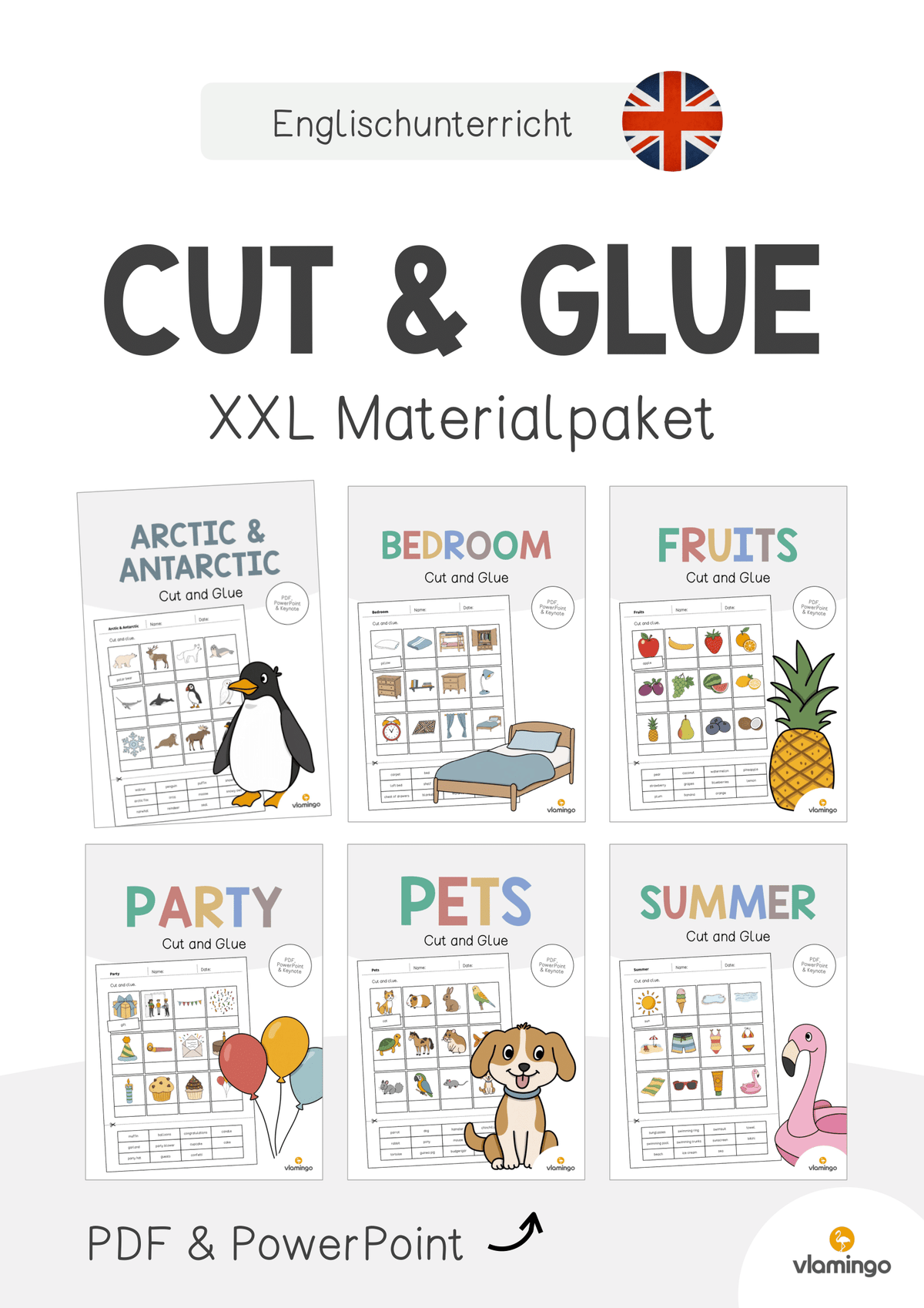 Cut and Glue: XXL Materialpaket für den Englischunterricht