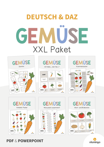 Gemüse: XXL Materialpaket für DAZ / DAF / Deutsch