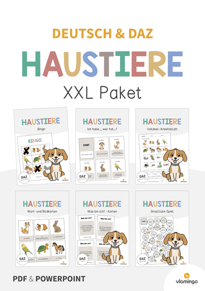 Haustiere: XXL Materialpaket für DAZ / DAF / Deutsch