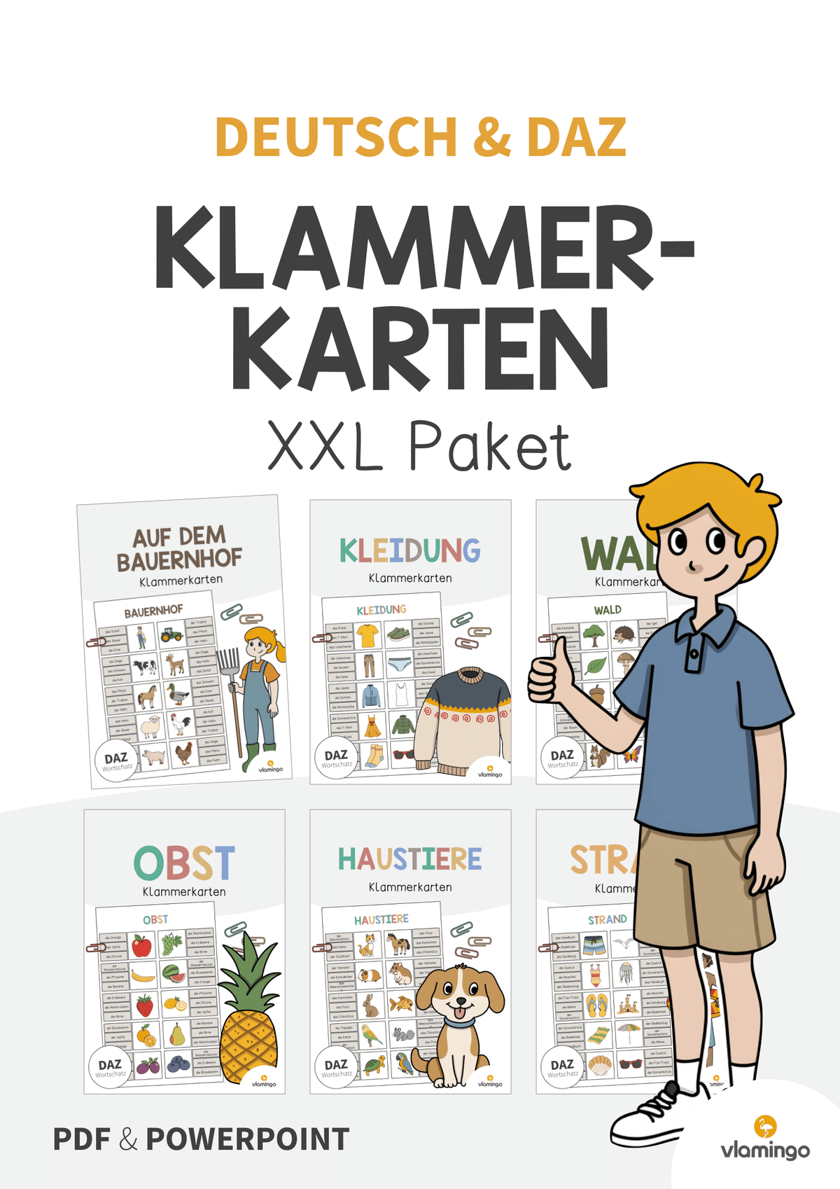 Klammerkarten: XXL Materialpaket für den DaZ & DaF-Unterricht