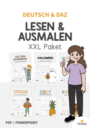 Lesen und Ausmalen: XXL Materialpaket für den DaZ & DaF-Unterricht