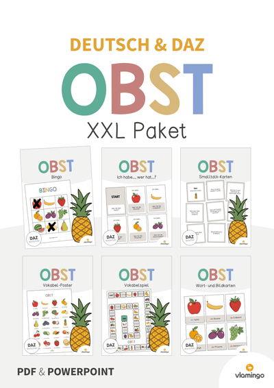 Obst: XXL Materialpaket für DAZ / DAF / Deutsch