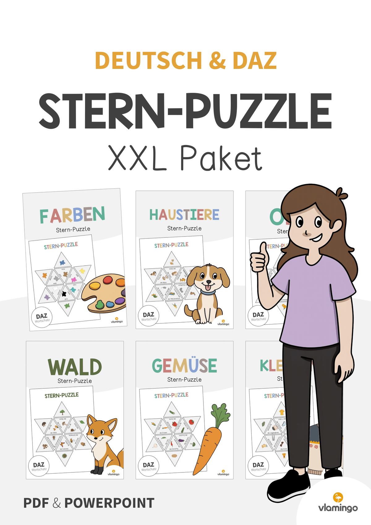 Stern-Puzzle: XXL Materialpaket für den DaZ & DaF-Unterricht