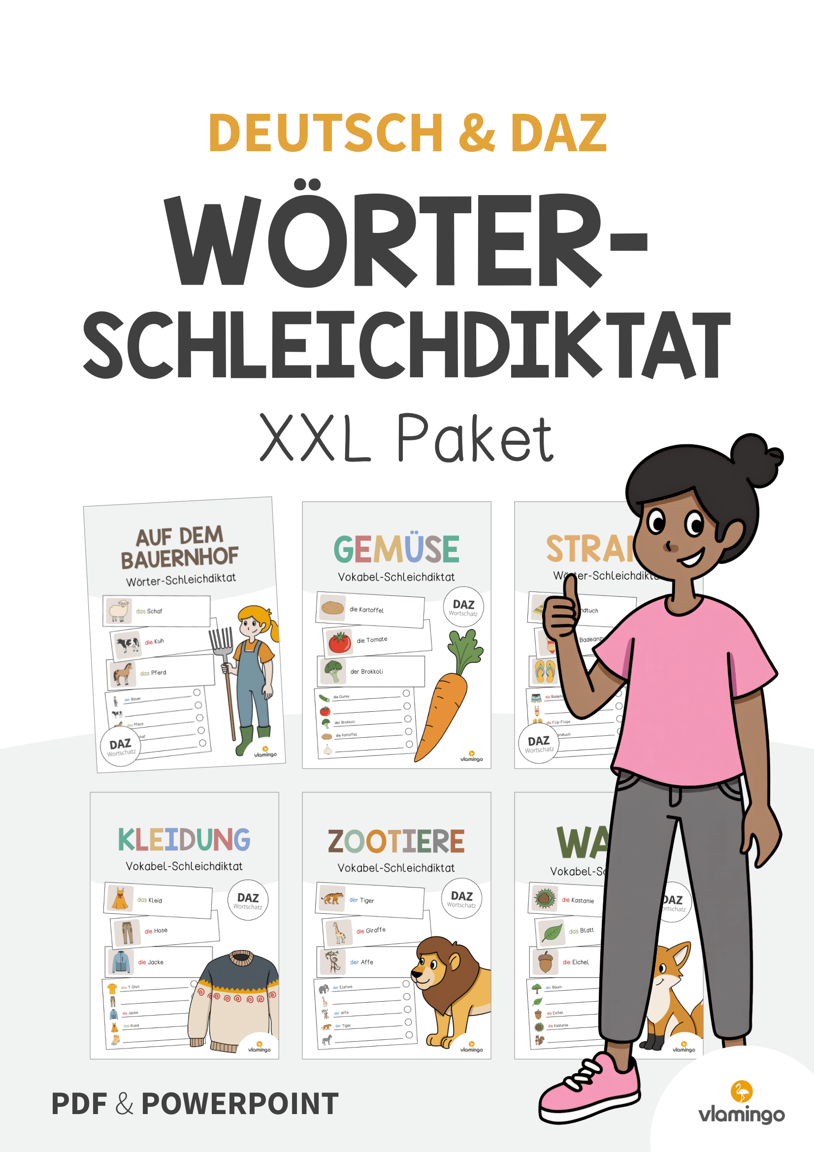 Vokabel-Schleichdiktat: XXL Materialpaket für den DaZ & DaF-Unterricht