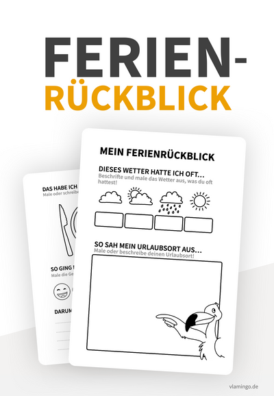 Ferienrückblick - Vorlage zum Ausfüllen und Plaudern