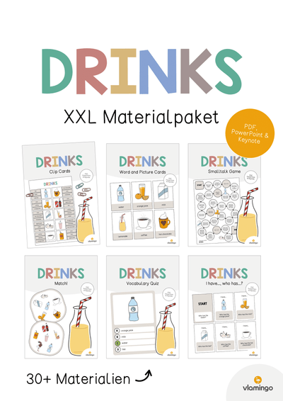 Drinks / Getränke: XXL Materialpaket für den Englischunterricht