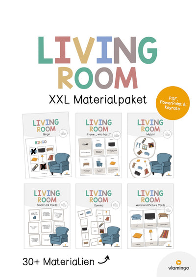 Living Room / Wohnzimmer: XXL Materialpaket für den Englischunterricht