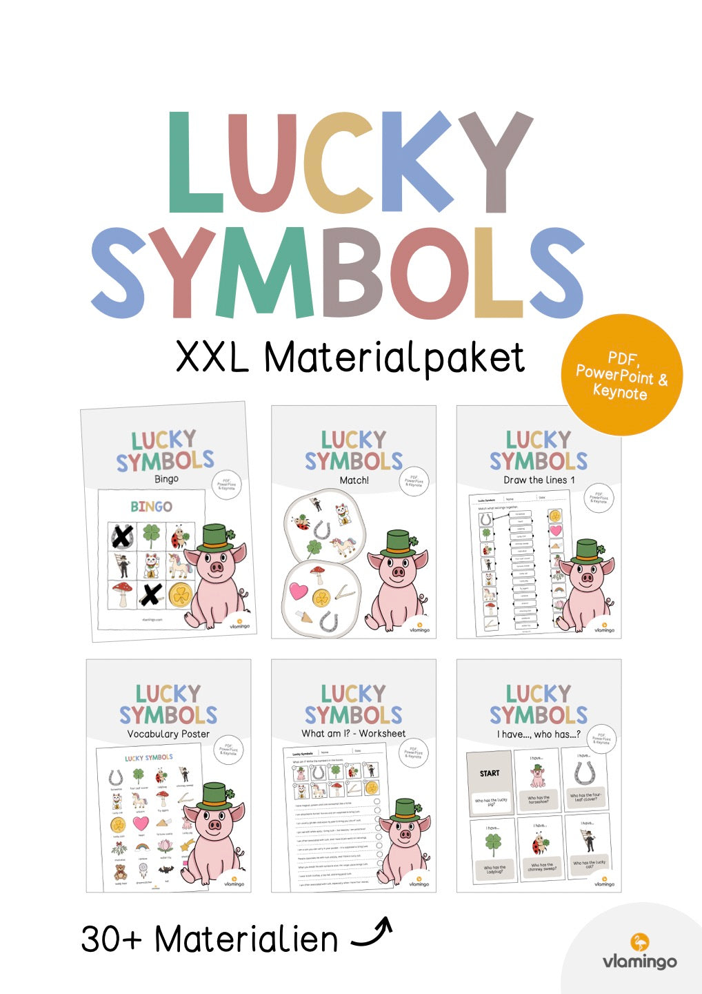 Lucky Symbols / Glückssymbole: XXL Materialpaket für den Englischunterricht