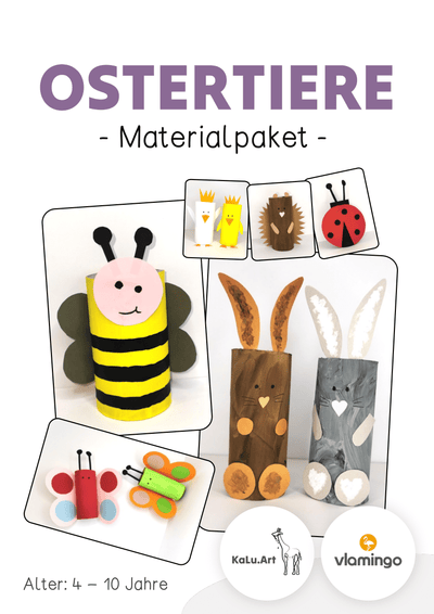 Ostertiere aus Toilettenpapierrollen: XXL Materialpaket (Bastelanleitungen)