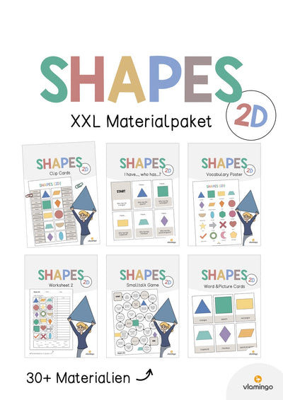 2D Shapes / 2D-Formen: XXL Materialpaket für den Englischunterricht