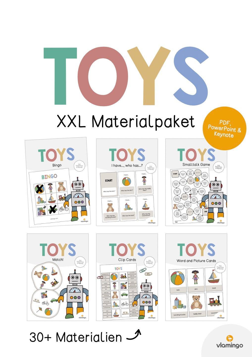 Toys / Spielzeuge: XXL Materialpaket für den Englischunterricht
