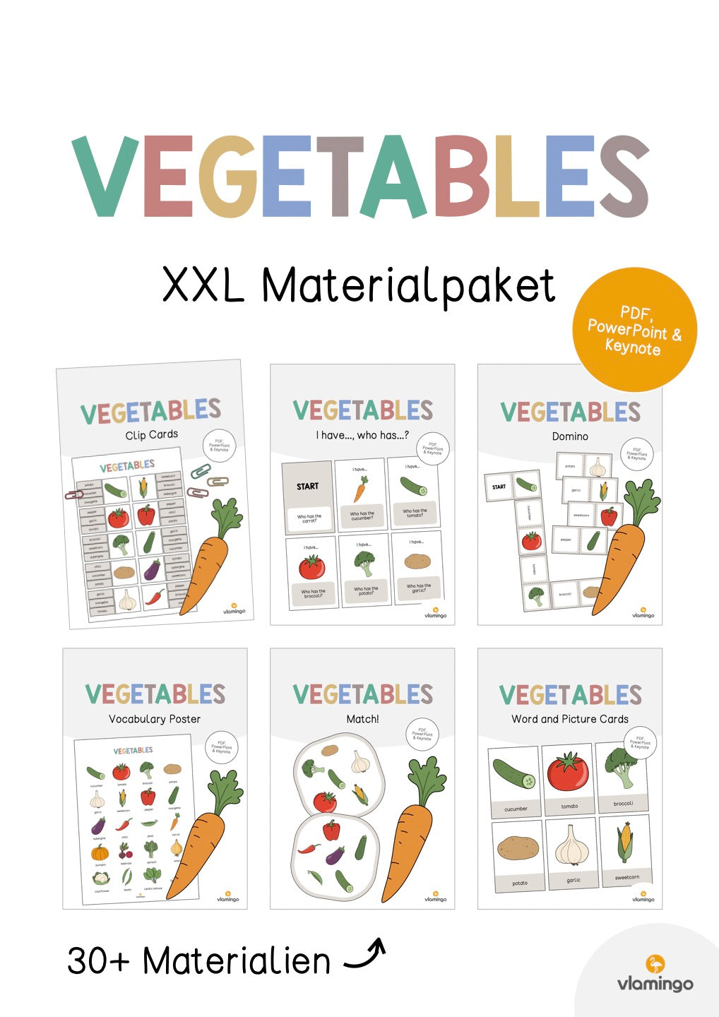 Vegetables / Gemüse: XXL Materialpaket für den Englischunterricht