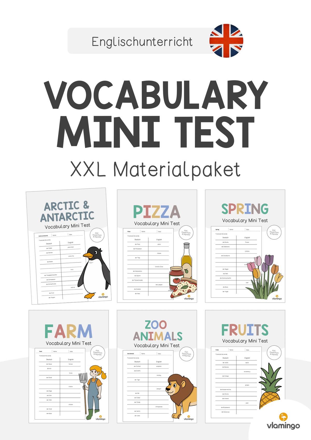 Vocabulary Mini Test: XXL Materialpaket für den Englischunterricht