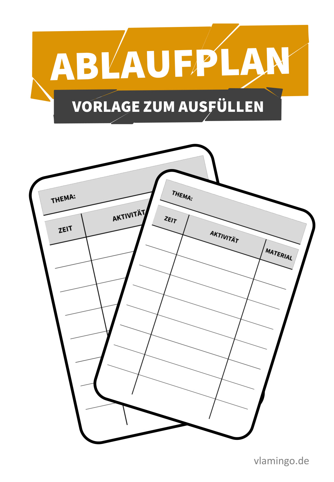 Ablaufplan für Unterrichtsstunden (Vorlage zum Ausfüllen)