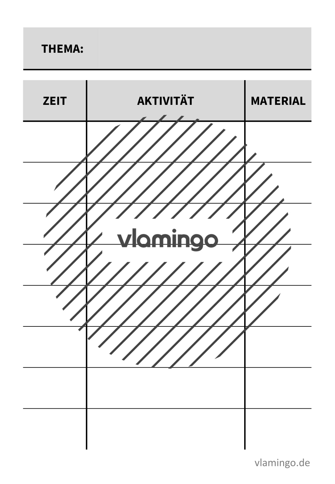 Ablaufplan für Unterrichtsstunden (Vorlage zum Ausfüllen)
