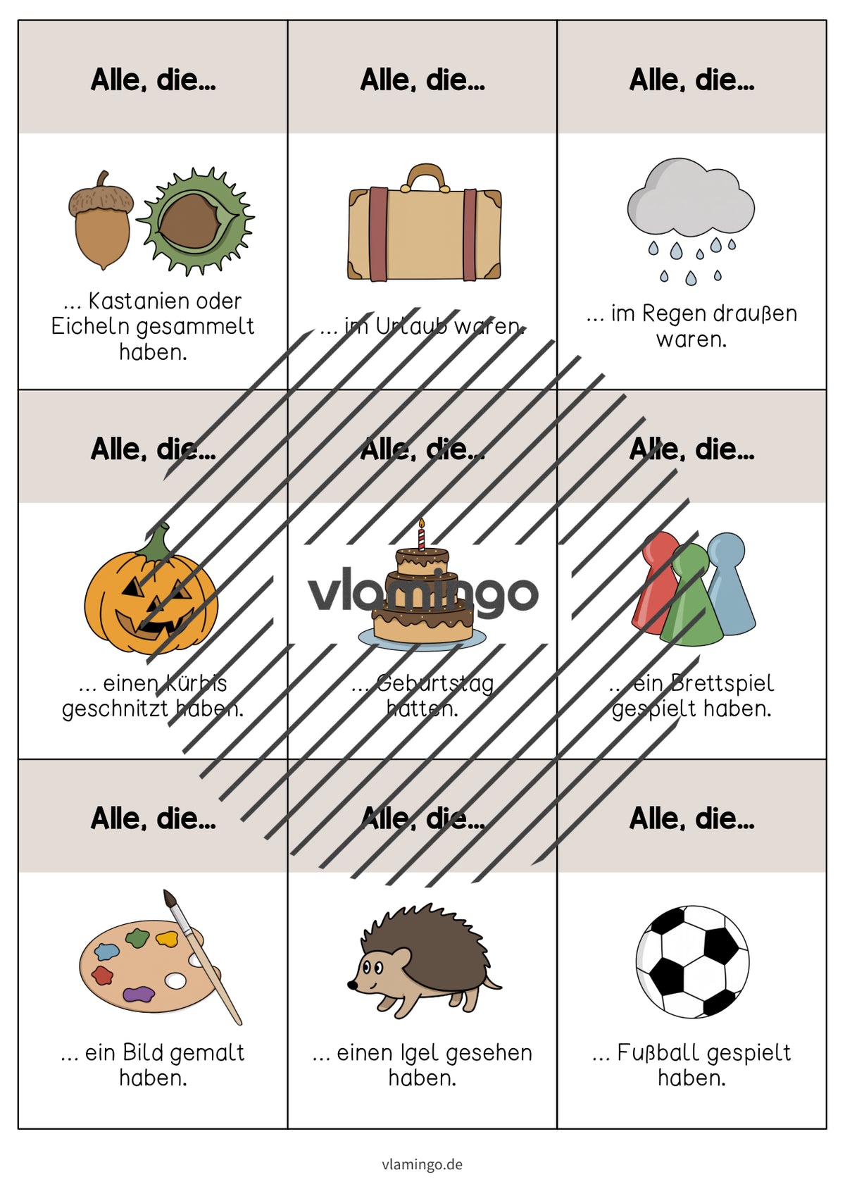 Alle, die... - Spiel für den Schulstart nach den Herbstferien