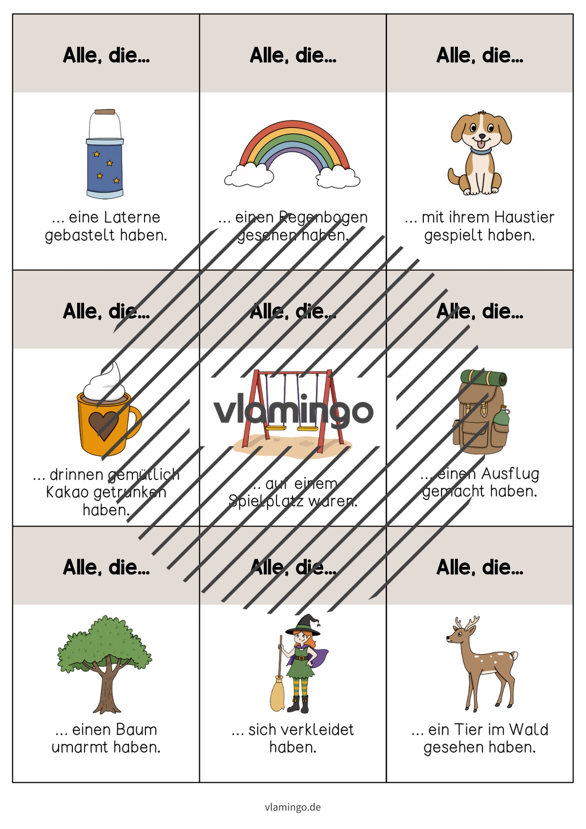 Alle, die... - Spiel für den Schulstart nach den Herbstferien