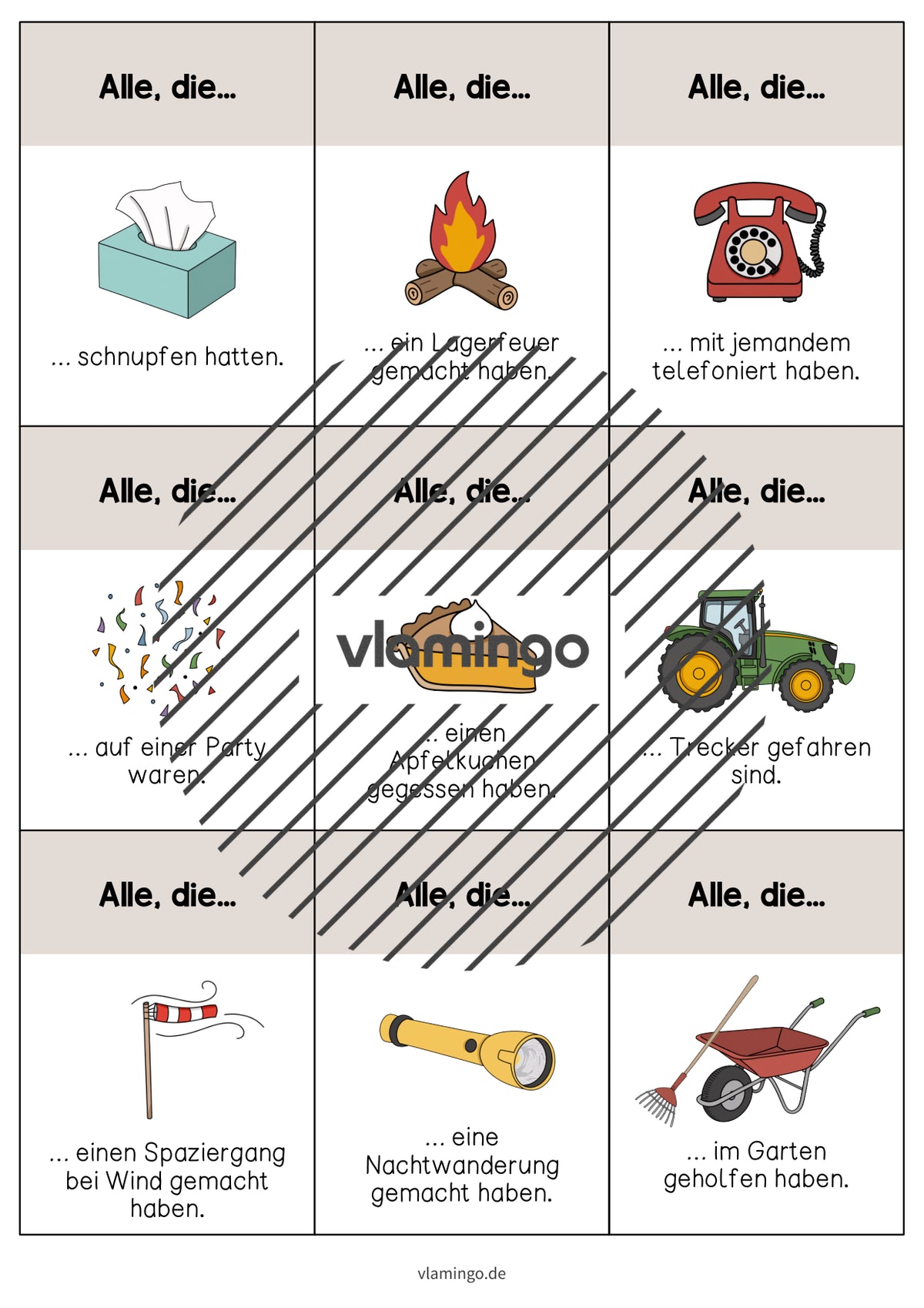Alle, die... - Spiel für den Schulstart nach den Herbstferien