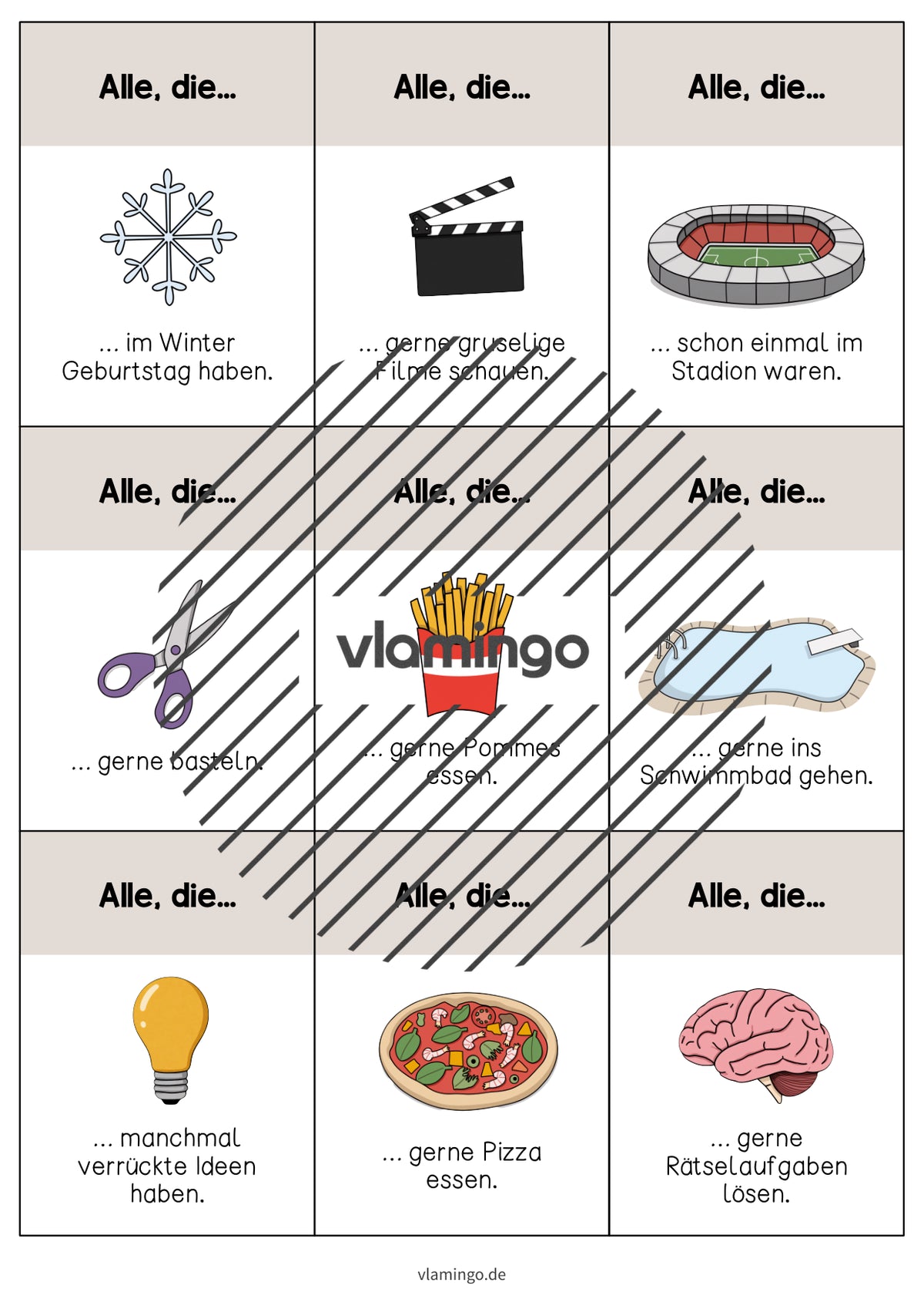 Alle, die... - Kennenlernspiel für den Schulstart