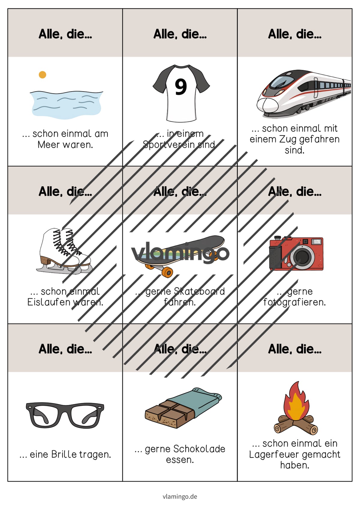 Alle, die... - Kennenlernspiel für den Schulstart