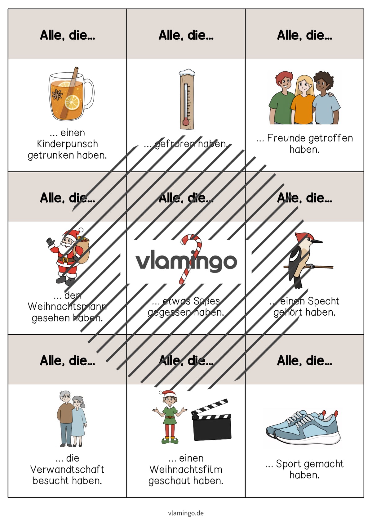 Alle, die - Spiel für den Schulstart nach den Winterferien (Neues Jahr)