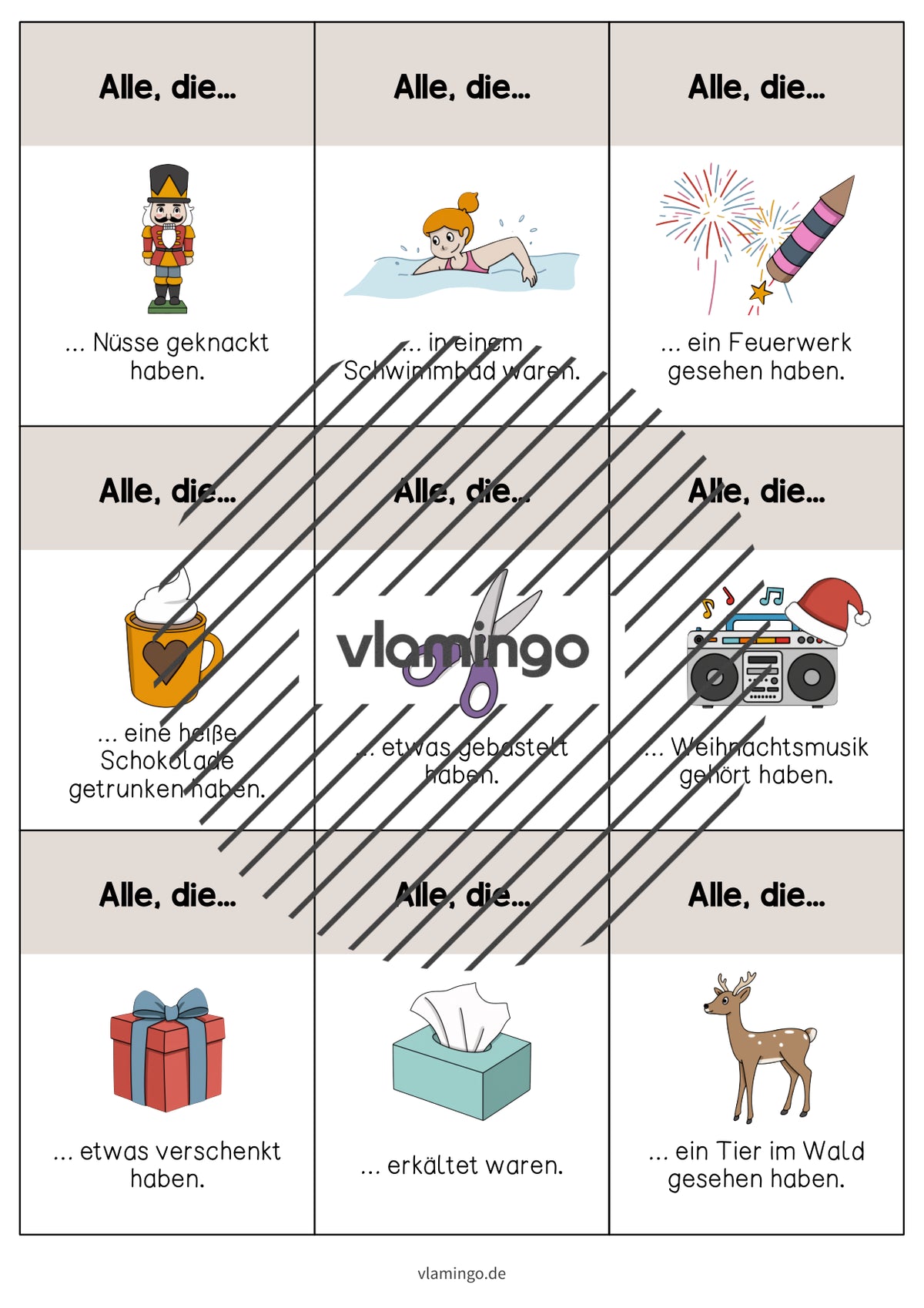 Alle, die - Spiel für den Schulstart nach den Winterferien (Neues Jahr)