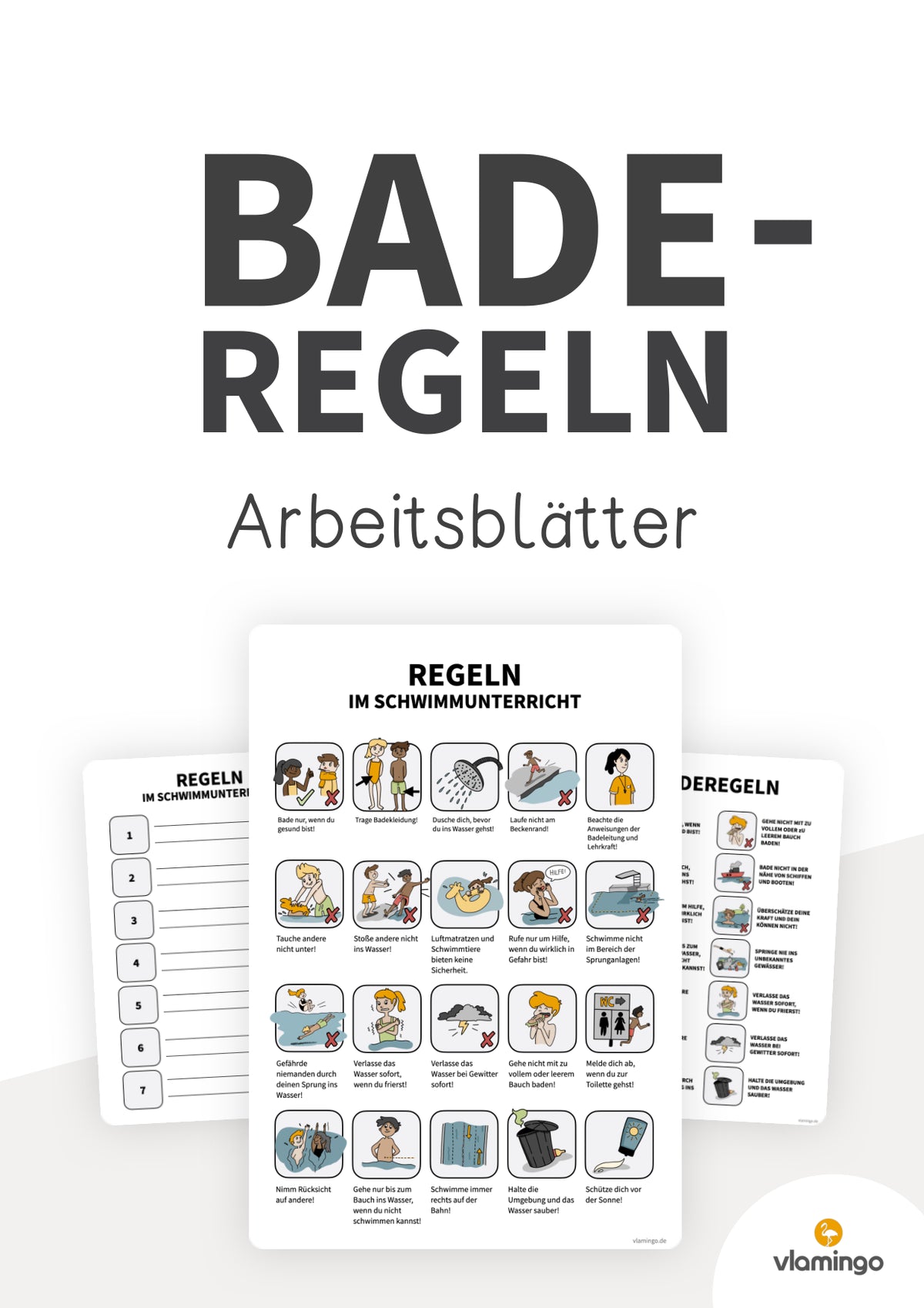 Baderegeln: Übersicht & passende Arbeitsblätter