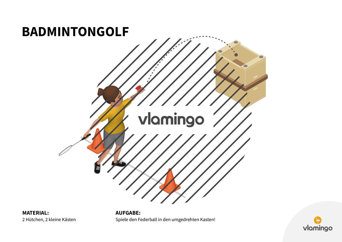 Badmintongolf: 25+ Stationskarten für den Sportunterricht