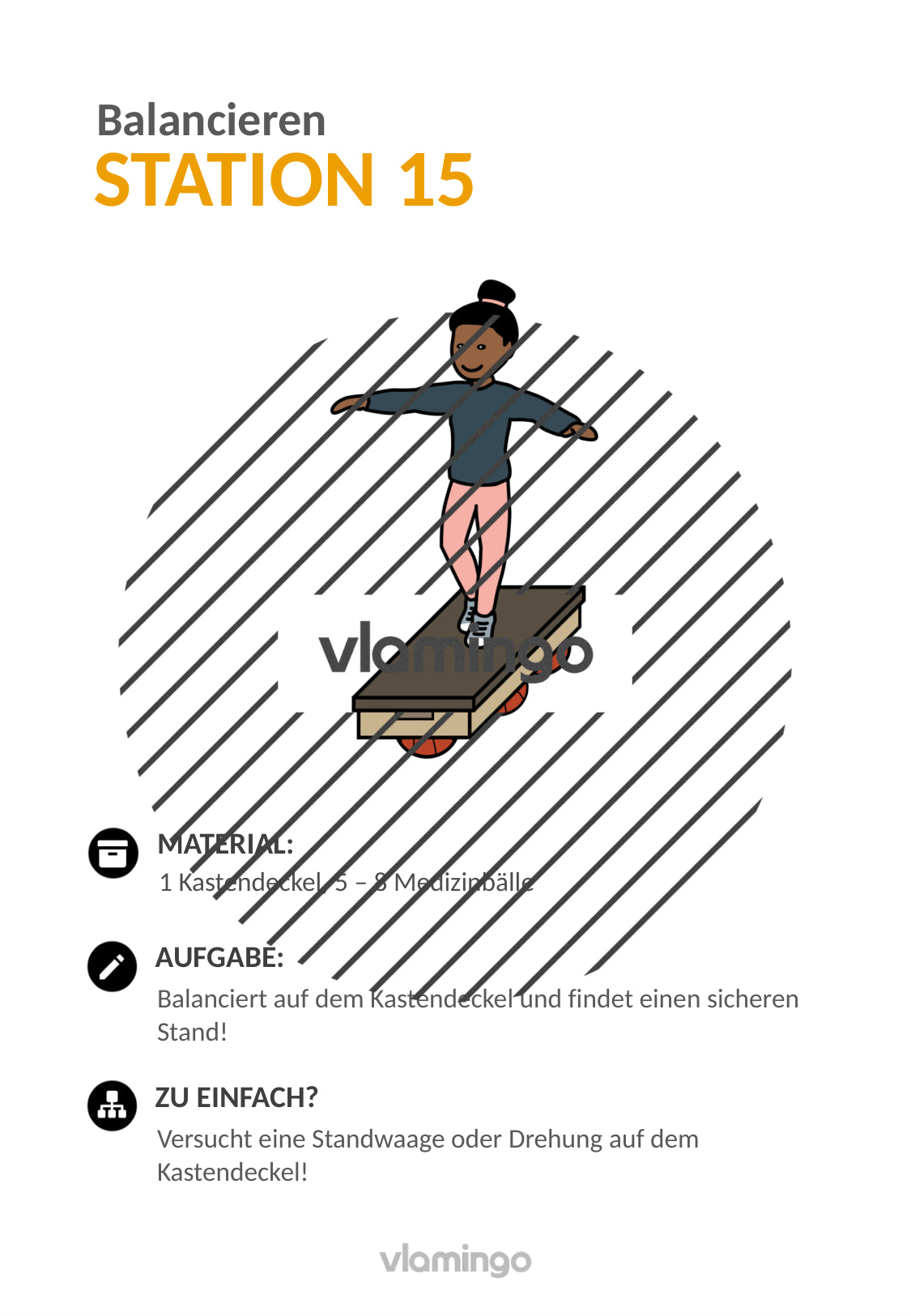 Balancieren: 38 Stationskarten für den Sportunterricht (Wagnis-, Koordinations- & Gleichgewichtsübungen)