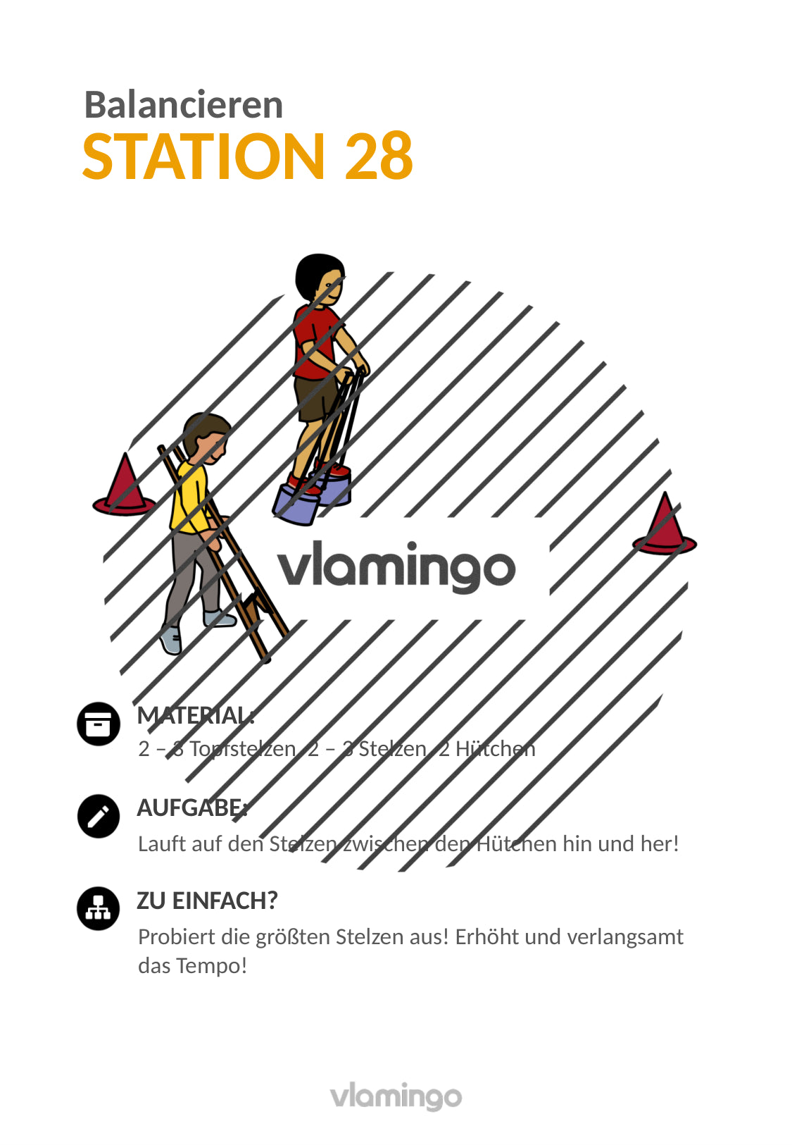 Balancieren: 38 Stationskarten für den Sportunterricht (Wagnis-, Koordinations- & Gleichgewichtsübungen)