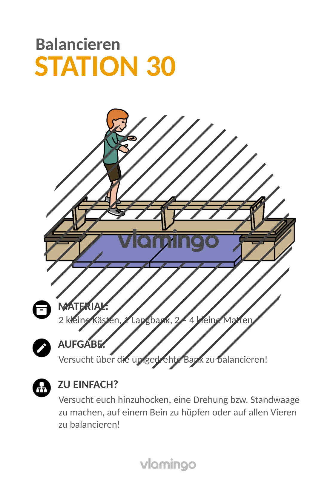 Balancieren: 38 Stationskarten für den Sportunterricht (Wagnis-, Koordinations- & Gleichgewichtsübungen)