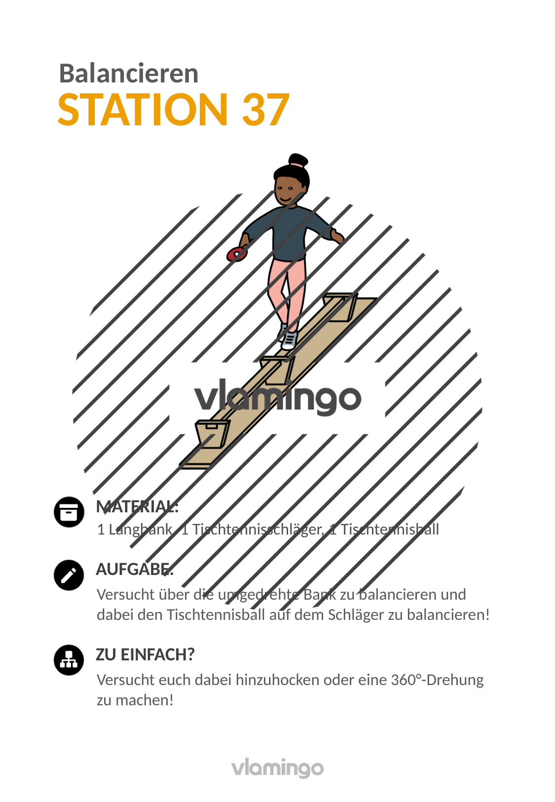 Balancieren: 38 Stationskarten für den Sportunterricht (Wagnis-, Koordinations- & Gleichgewichtsübungen)