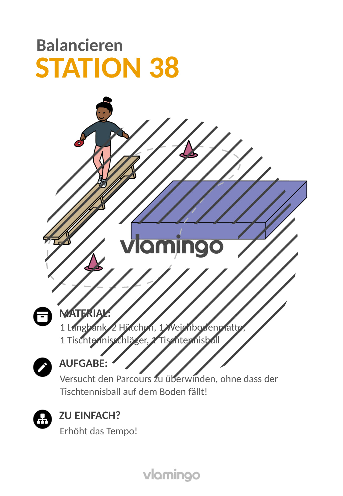 Balancieren: 38 Stationskarten für den Sportunterricht (Wagnis-, Koordinations- & Gleichgewichtsübungen)
