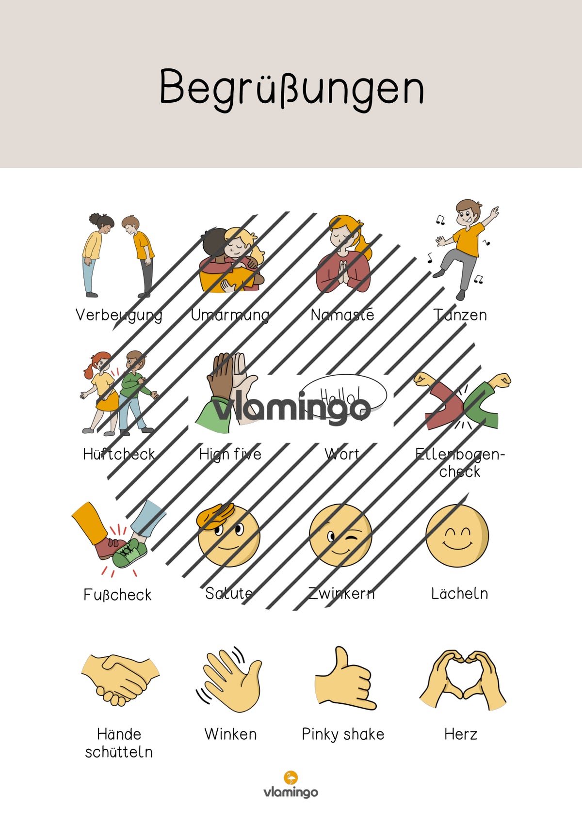 Begrüßungen: Plakate & Bildkarten für den Klassenraum