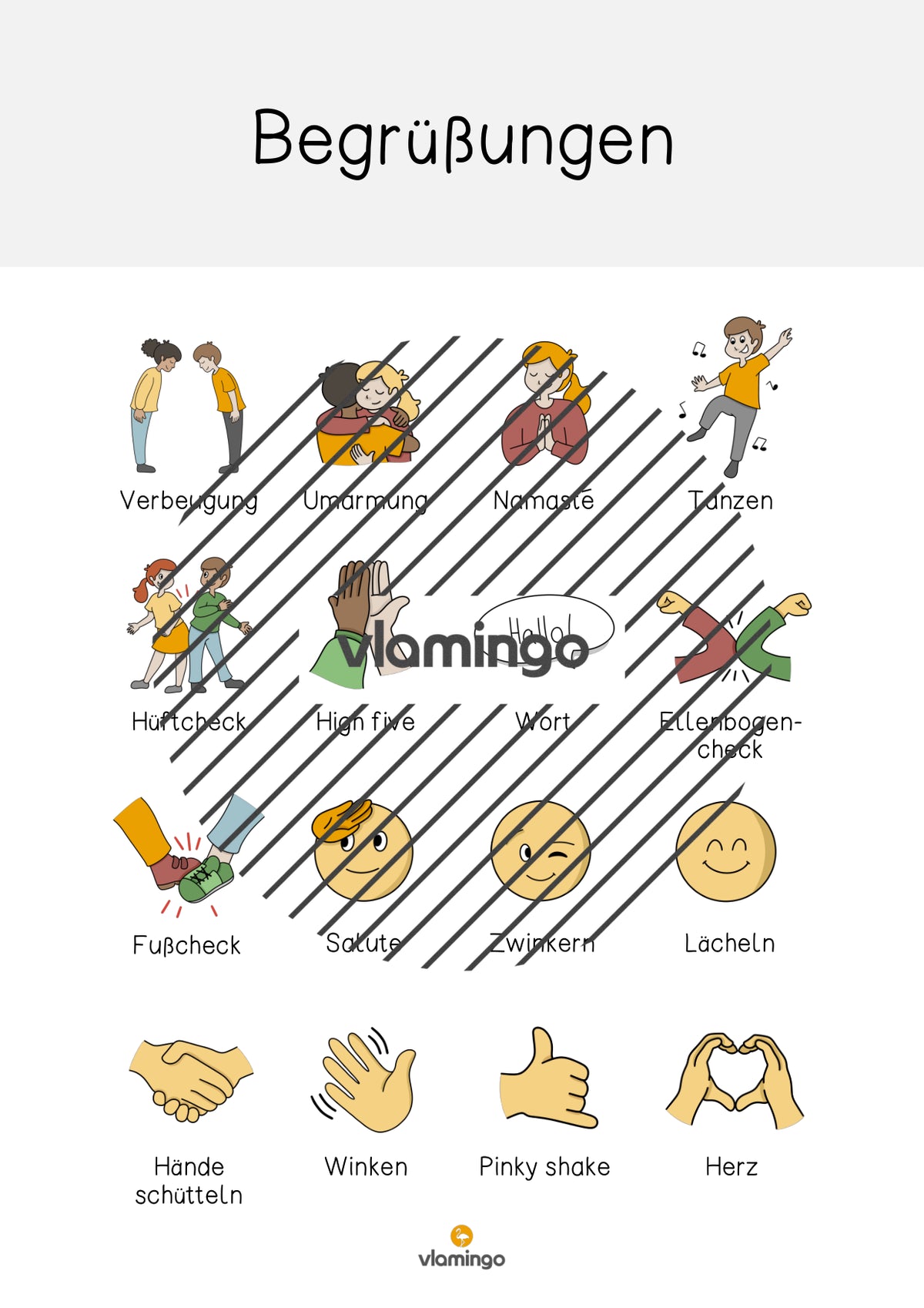 Begrüßungen: Plakate & Bildkarten für den Klassenraum
