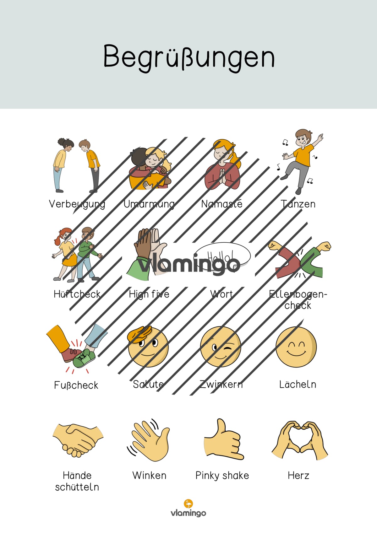 Begrüßungen: Plakate & Bildkarten für den Klassenraum