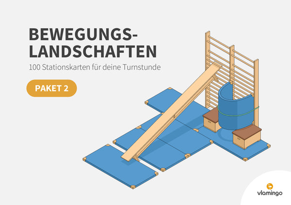 Bewegungslandschaften: 100 Stationskarten (Kinderturnen & Sportunterricht) – Paket 2